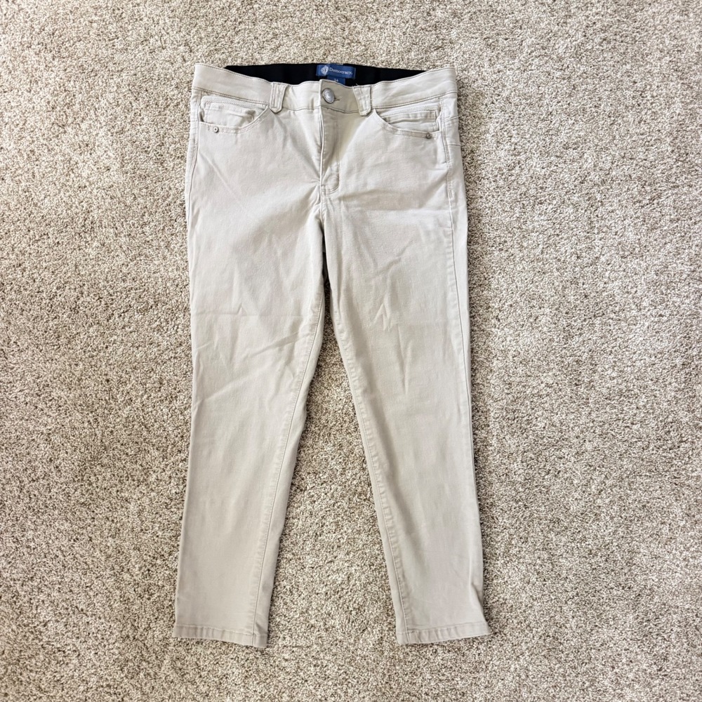 Democracy Absolution Khaki Skinny Ankle Pants Womens 14 Tan B1176VMX2 Stretch